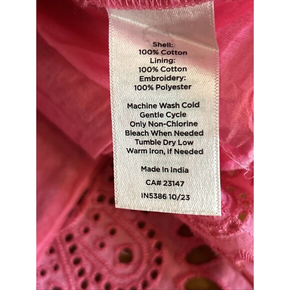 Talbots Woman’s Tunic Top. 2XL. Lined. Cotton. Pink. Lace. Ruffle - Picture 4 of 10